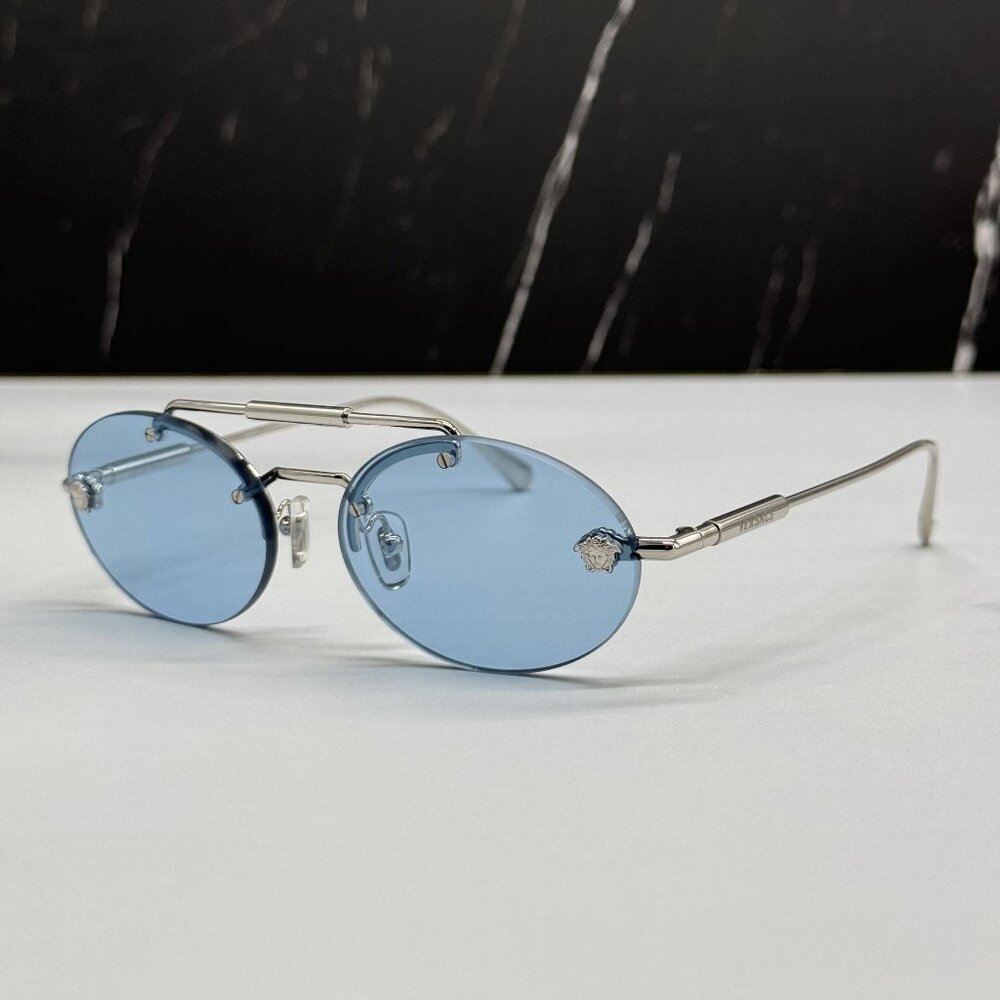 NEW VERSACE VE2295 1000/1 SUNGLASSES BLUE WOMEN VERSACE VE2295 10001